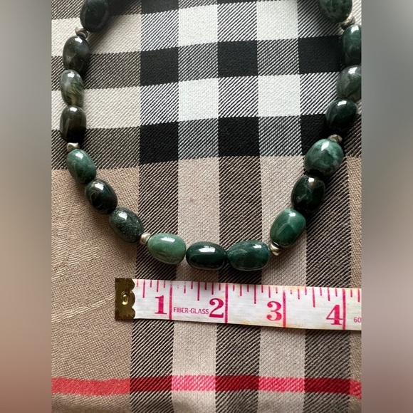 Soapstone Green Smooth Oval Beaded Eclectic Maximalism Chunky Necklace - Picture 9 of 10